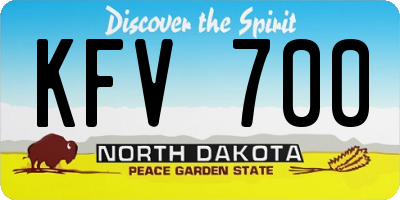 ND license plate KFV700