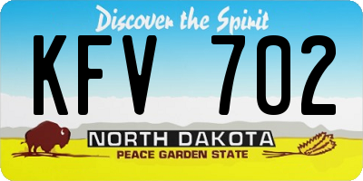 ND license plate KFV702