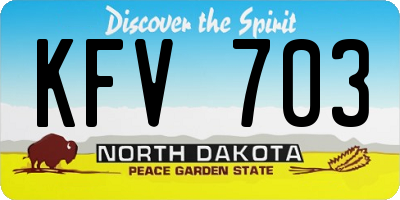 ND license plate KFV703
