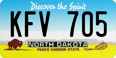 ND license plate KFV705