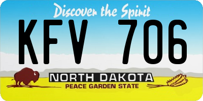 ND license plate KFV706