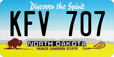 ND license plate KFV707