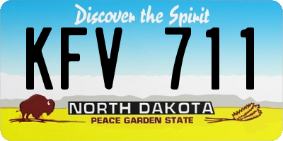 ND license plate KFV711