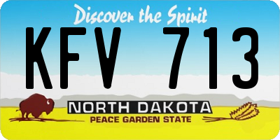 ND license plate KFV713
