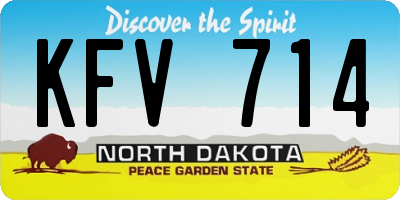 ND license plate KFV714