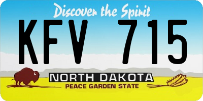 ND license plate KFV715