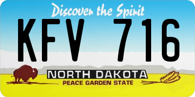 ND license plate KFV716