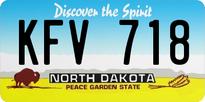ND license plate KFV718