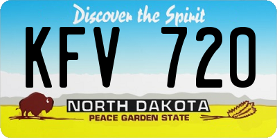 ND license plate KFV720
