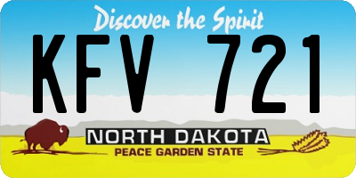 ND license plate KFV721