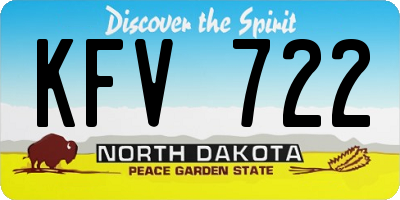 ND license plate KFV722