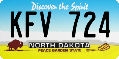 ND license plate KFV724