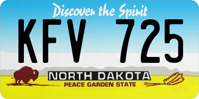 ND license plate KFV725