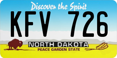 ND license plate KFV726