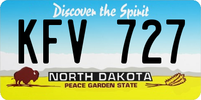 ND license plate KFV727