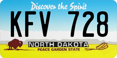 ND license plate KFV728