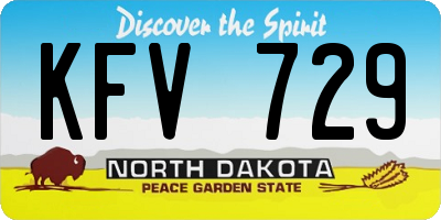 ND license plate KFV729