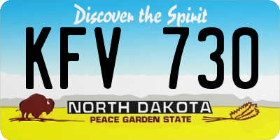 ND license plate KFV730