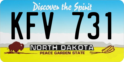 ND license plate KFV731