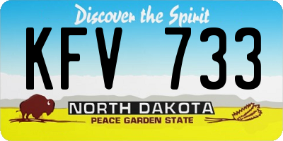 ND license plate KFV733