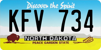 ND license plate KFV734