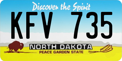 ND license plate KFV735
