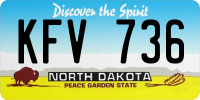 ND license plate KFV736