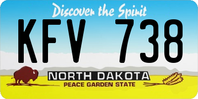 ND license plate KFV738