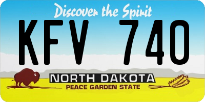 ND license plate KFV740