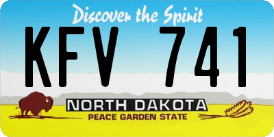 ND license plate KFV741