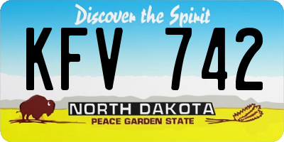 ND license plate KFV742