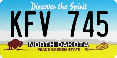 ND license plate KFV745