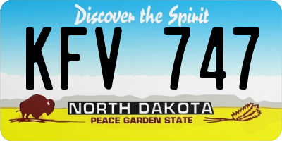ND license plate KFV747