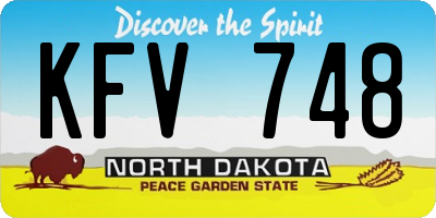 ND license plate KFV748