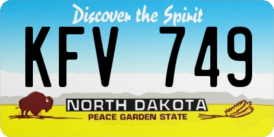 ND license plate KFV749