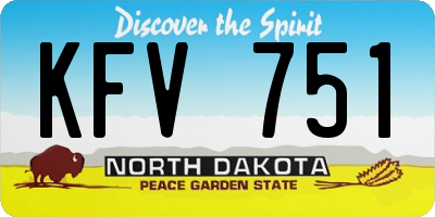 ND license plate KFV751