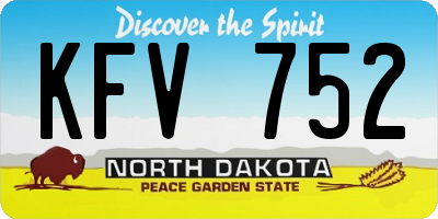 ND license plate KFV752