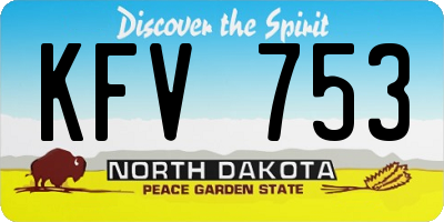 ND license plate KFV753