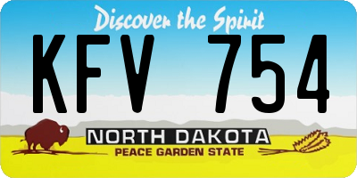 ND license plate KFV754