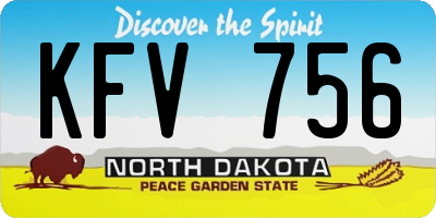 ND license plate KFV756