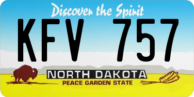 ND license plate KFV757