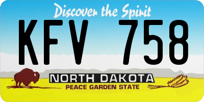 ND license plate KFV758