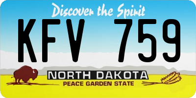 ND license plate KFV759