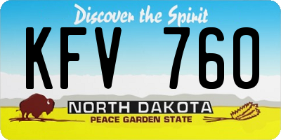 ND license plate KFV760