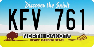 ND license plate KFV761