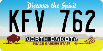 ND license plate KFV762