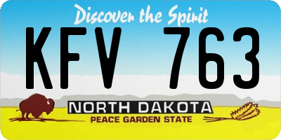 ND license plate KFV763
