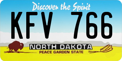 ND license plate KFV766