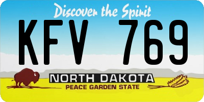 ND license plate KFV769