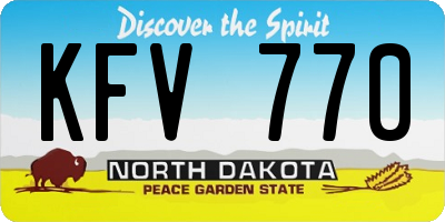 ND license plate KFV770